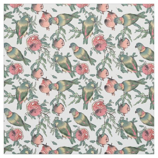 Granatapfel und Lovebirts Stoff (Muster)