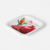 Granatapfel und Spritzer. Aquarellbild Pappteller (Gewinkelt)