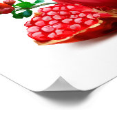Granatapfel und Spritzer. Aquarellbild Poster (Ecke)