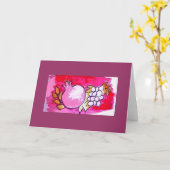 Granatapfel und Trauben-Gruß-/Anmerkungskarte Karte (Gelbe Blume)