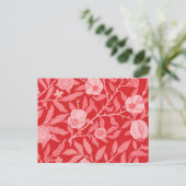 Granatapfel Vintag in Weihnachtsrot Postkarte (Stehend Vorderseite)