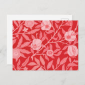 Granatapfel Vintag in Weihnachtsrot Postkarte (Vorne/Hinten)