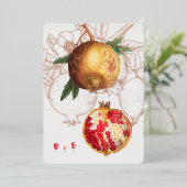 Granatapfel von Redouté Folien Feiertagskarte (Stehend vorne)