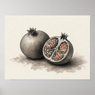 Granatapfel-Wandkunst Küchen-Stillleben-Poster Poster