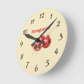 Granatapfel-Wanduhr Runde Wanduhr (Winkel)