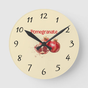 Granatapfel-Wanduhr Runde Wanduhr