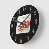 Granatapfel-Wanduhr Runde Wanduhr (Winkel)