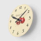 Granatapfel-Wanduhr Runde Wanduhr (Winkel)