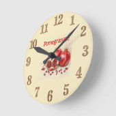 Granatapfel-Wanduhr Runde Wanduhr (Winkel)