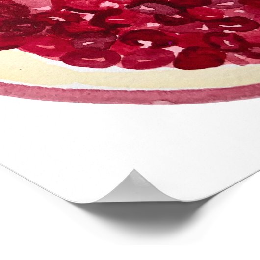 Granatapfel Wasserfarben Kunst Poster (Ecke)