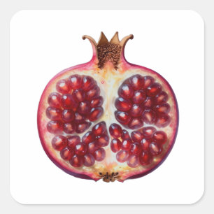 Granatapfel – Wertvolle Frucht für Gesundheit´2 Quadratischer Aufkleber
