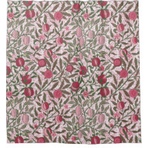 Granatapfel William Morris magenta Duschvorhang