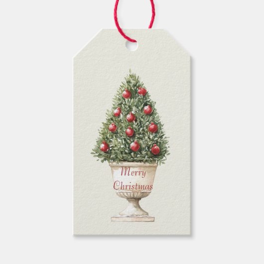 Granatapfelbaum Weihnachten Geschenkanhänger (Vorderseite)