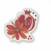 Granatapfelblüte Aufkleber (Vorderseite)