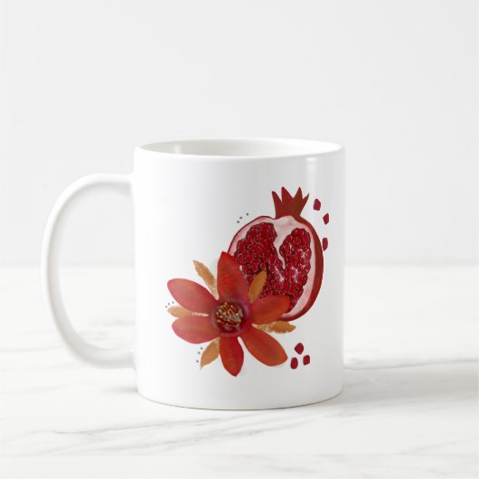 Granatapfelblüte Kaffeetasse (Links)