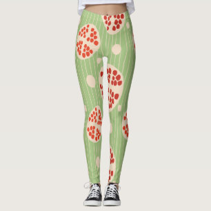 Granatapfelfrucht-Bordeaux-grünes Training athleti Leggings