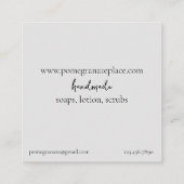 Granatapfelfrucht Handmade Skincare Quadratische Visitenkarte (Rückseite)