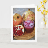 Granatapfelfrucht und -saft karte (Gelbe Blume)
