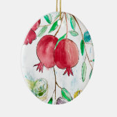 Granatapfelfrucht Vintager Wasserfarbbaum Keramik Ornament (Rechts)