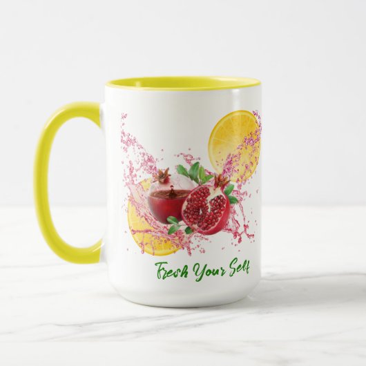 Granatapfelfrüchte Aquarell Tasse (Links)