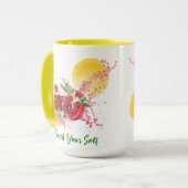 Granatapfelfrüchte Aquarell Tasse (Vorderseite Links)