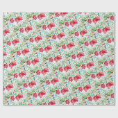 Granatapfelfrüchte Aquarellrot Sommer tropisch Geschenkpapier (Flach)