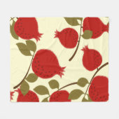 Granatapfelfrüchte: Cartoon Gelber Hintergrund Fleecedecke (Vorderseite (Horizontal))