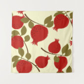 Granatapfelfrüchte: Cartoon Gelber Hintergrund Wandteppich (Vorderseite (Horizontal))