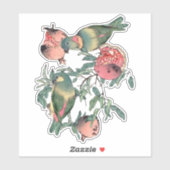 Granatapfelfrüchte & Lovebirds Aufkleber (Blatt)