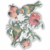 Granatapfelfrüchte & Lovebirds Aufkleber (Vorderseite)