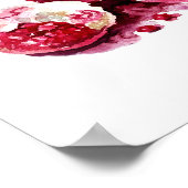 Granatapfelfruchtfarbene Dekoration. Poster (Ecke)