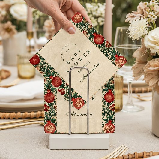 Granatapfelgarten Botanischer Baby-Empfang Serviette