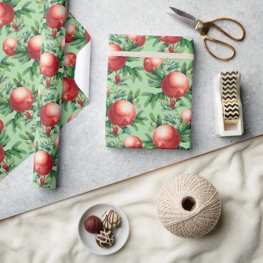 Granatapfelmuster Geschenkpapier (Kunsthandwerk)