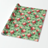 Granatapfelmuster Geschenkpapier (Ungerollt)