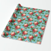 Granatapfelmuster Geschenkpapier (Ungerollt)