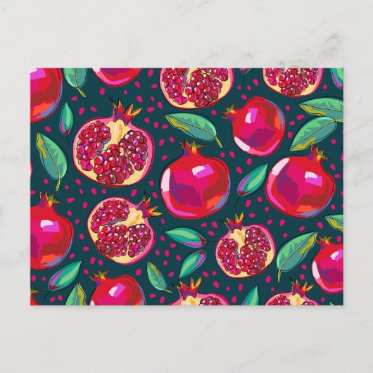Granatapfelmuster Postkarte (Vorderseite)
