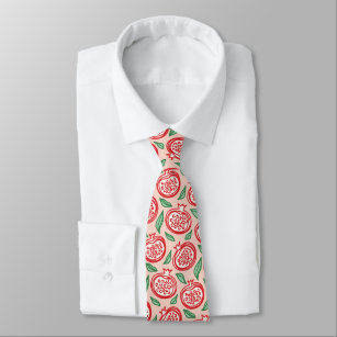 Granatapfelmuster Rosa und rote Früchte Krawatte
