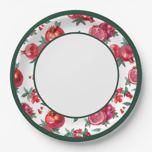 Granatapfelplatte Pappteller (Vorderseite)