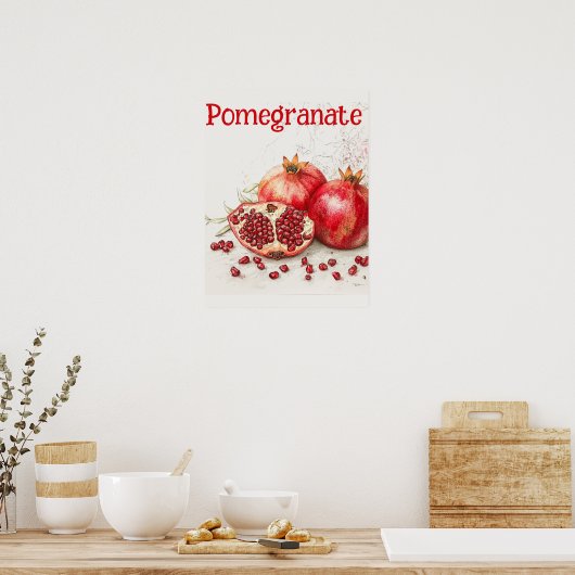 Granatapfelposter Poster (Küche)