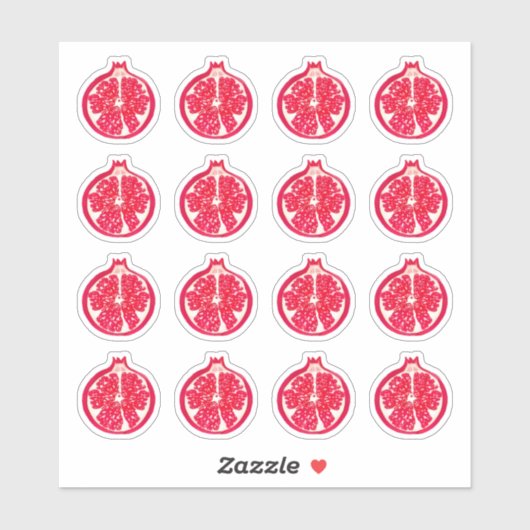 Granatapfelsticker Aufkleber (Blatt)