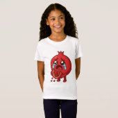 Granatapfelsticker zum Cartoon - Niedliches Obst T-Shirt (Vorne ganz)