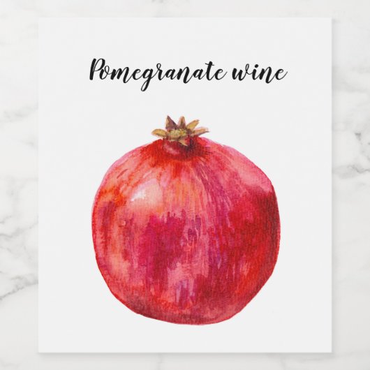 Granatapfelweinetikett Weinetikett (Einzelnes Label)