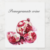 Granatapfelweinetikett Weinetikett (Einzelnes Label)