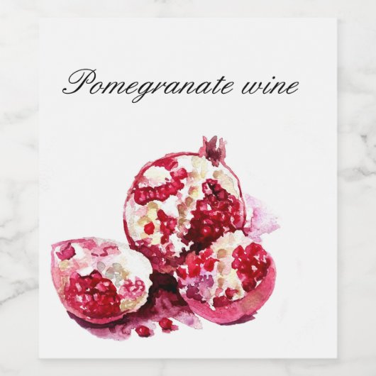 Granatapfelweinetikett Weinetikett (Einzelnes Label)