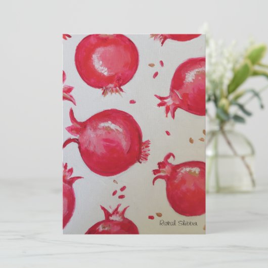 Granatäpple Dankeskarte (Stehend Vorderseite)