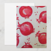 Granatäpple Dankeskarte (Vorne/Hinten)