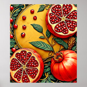 Granate Elegante Kunst, Dichtung und Musik Poster