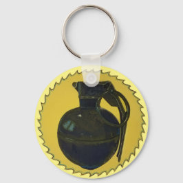 Granate in grün auf Gelb Schlüsselanhänger