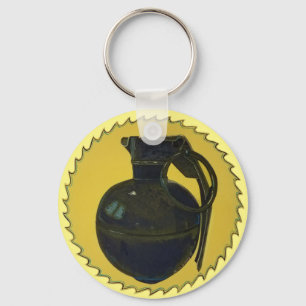 Granate in grün auf Gelb Schlüsselanhänger