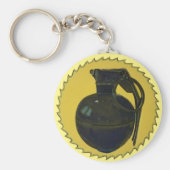 Granate in grün auf Gelb Schlüsselanhänger (Vorne)